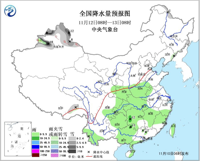 新疆北部持续降雪过程 东北地区华北北部雨雪天气